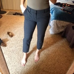 midrise checkered dress pants